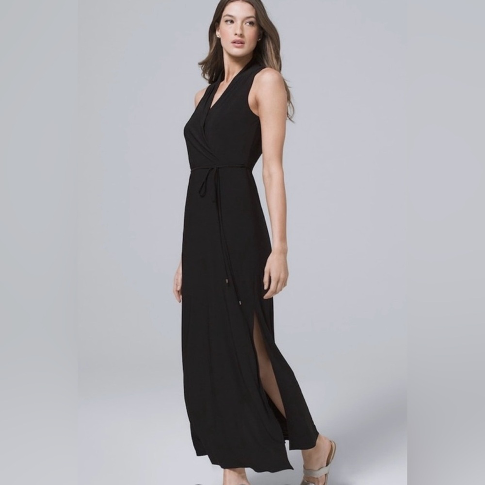 White House Black Market Classic Black Maxi Dress